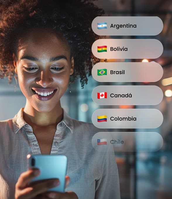 Acceso a más de 15 paises